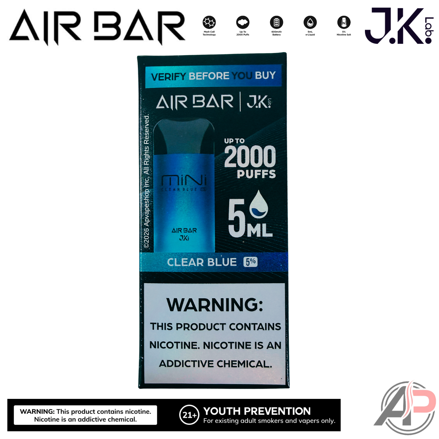 Air Bar Mini 2000 Puffs Disposable Vape Device