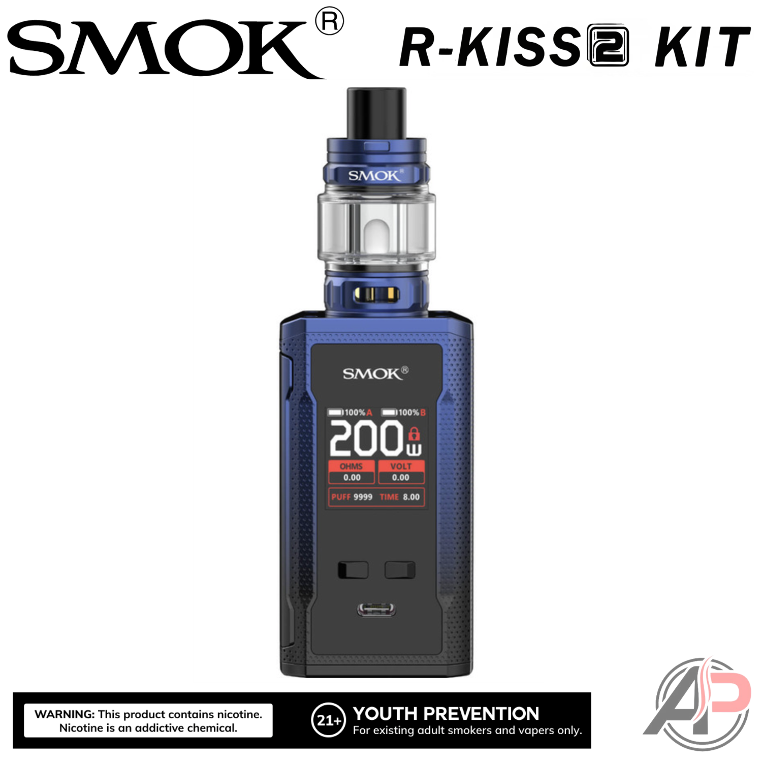 Smok R-Kiss 2 200W Box Mod Starter Kit Device Apvs Smok R-Kiss 2 200W Box Mod Starter Kit Device Apvs