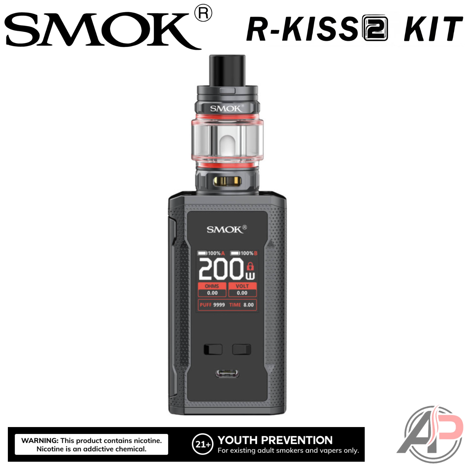 Smok R-Kiss 2 200W Box Mod Starter Kit Device Apvs Smok R-Kiss 2 200W Box Mod Starter Kit Device Apvs