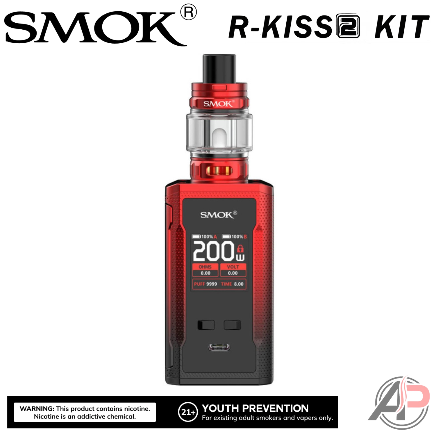 Smok R-Kiss 2 200W Box Mod Starter Kit Device Apvs Smok R-Kiss 2 200W Box Mod Starter Kit Device Apvs