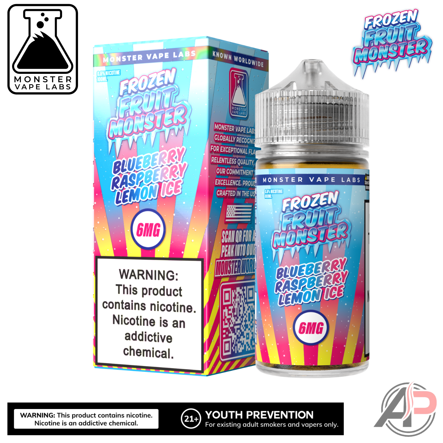 Frozen Blueberry Raspberry Lemon Ice E-Liquid By Fruit Monster Vape Labs 100mL