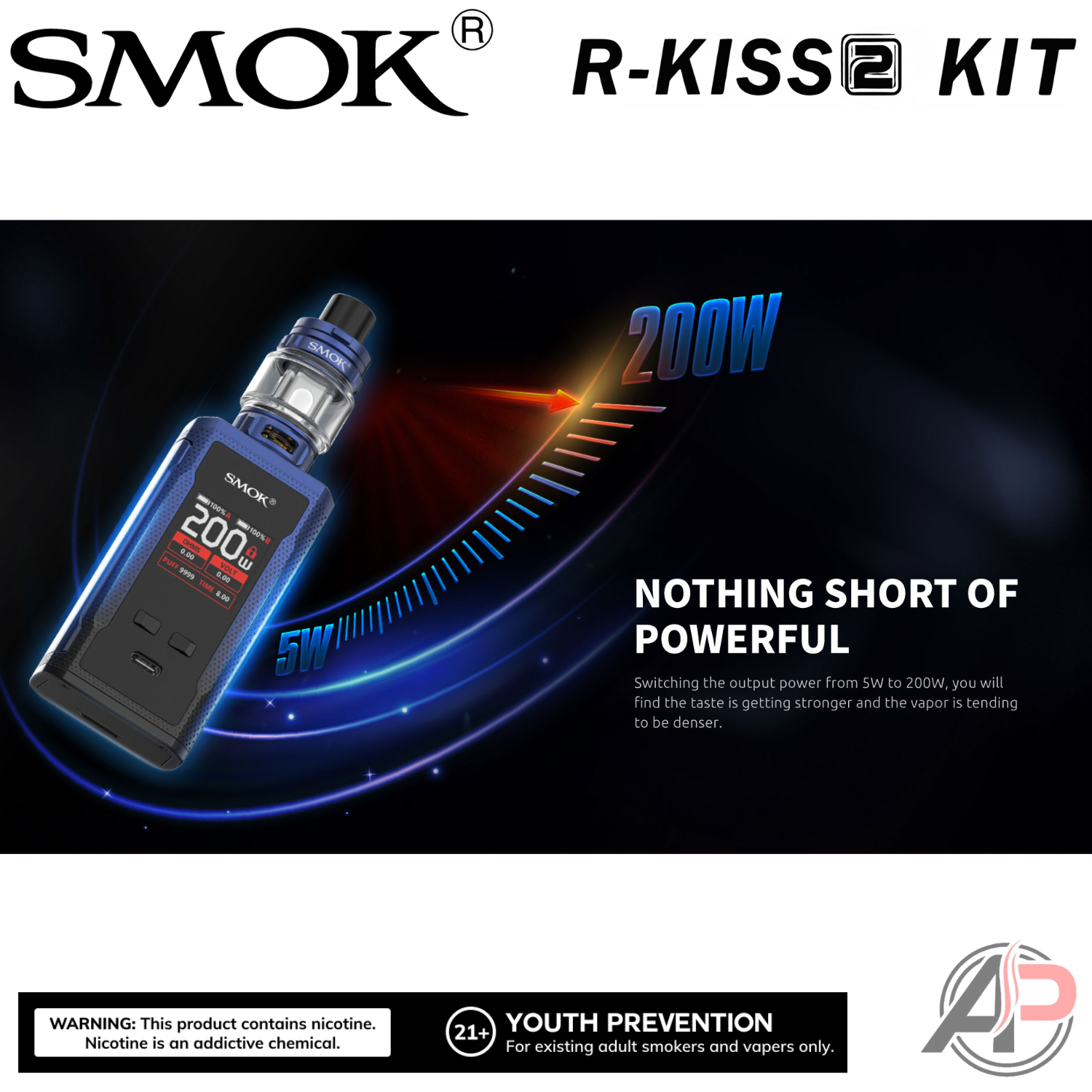 Smok R-Kiss 2 200W Box Mod Starter Kit Device Apvs Smok R-Kiss 2 200W Box Mod Starter Kit Device Apvs