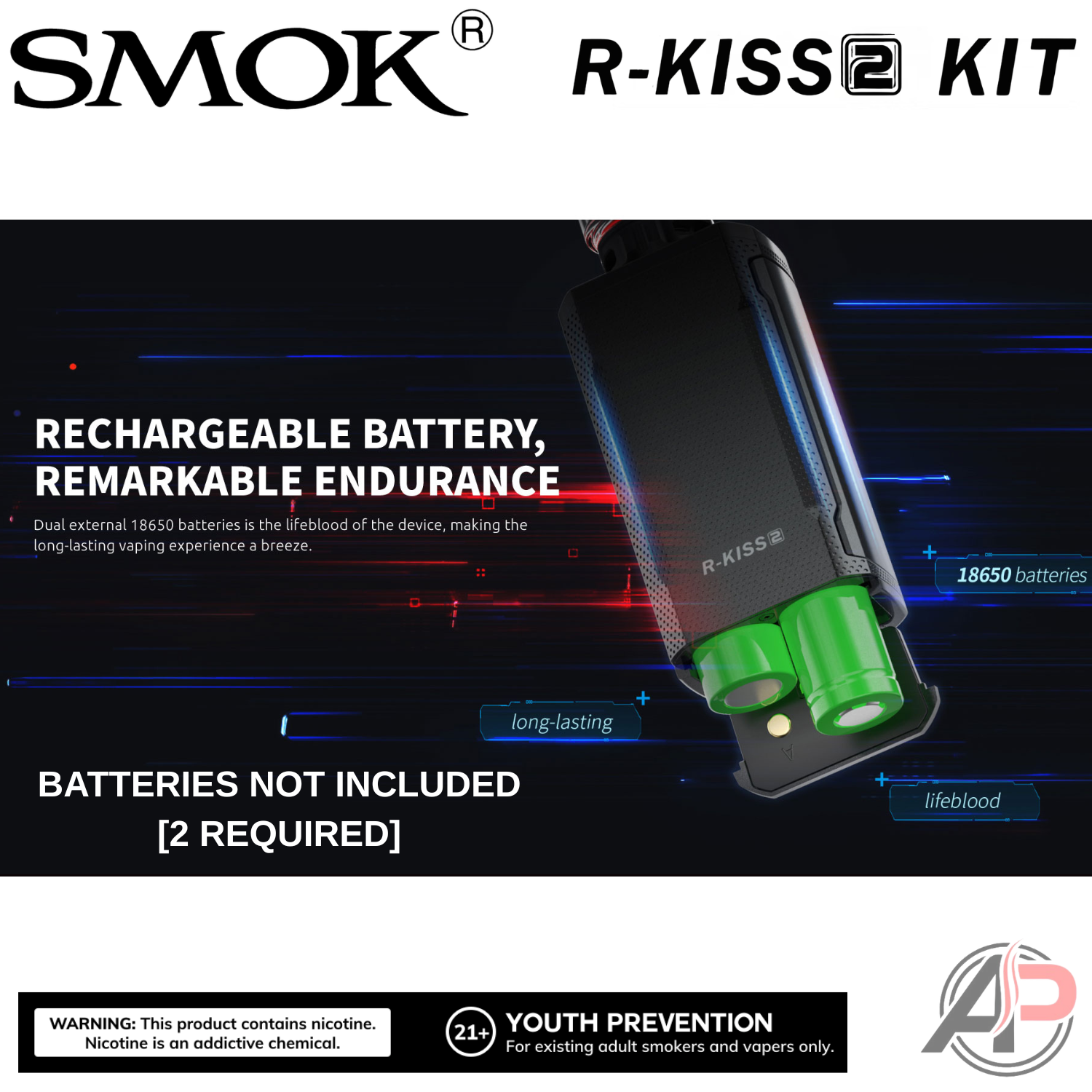 Smok R-Kiss 2 200W Box Mod Starter Kit Device Apvs Smok R-Kiss 2 200W Box Mod Starter Kit Device Apvs