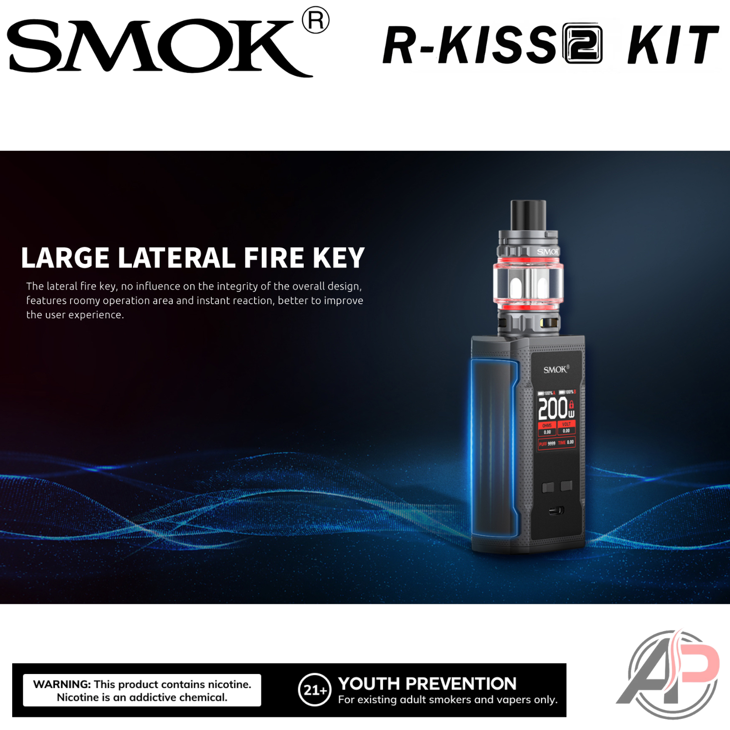 Smok R-Kiss 2 200W Box Mod Starter Kit Device Apvs Smok R-Kiss 2 200W Box Mod Starter Kit Device Apvs