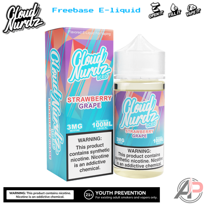 Cloud Nurdz Strawberry Grape Iced E-Liquid 100mL