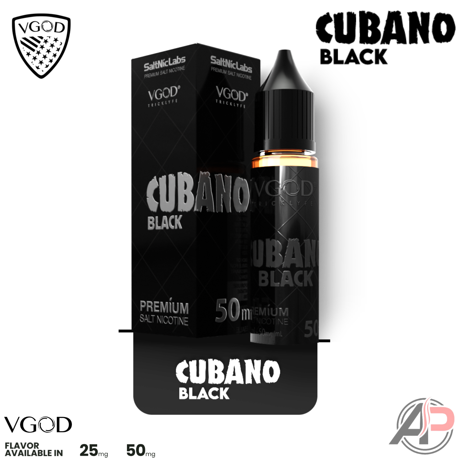 VGOD Cubano Black 30ml Salt Nic | Vape Juice | E-Liquid Apvs VGOD Cubano Black 30ml Salt Nic | Vape Juice | E-Liquid Apvs
