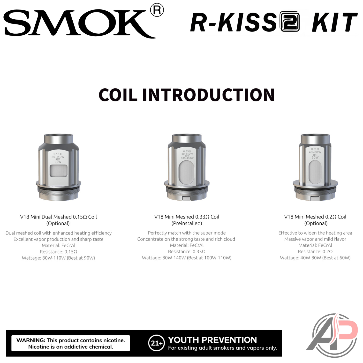Smok R-Kiss 2 200W Box Mod Starter Kit Device Apvs Smok R-Kiss 2 200W Box Mod Starter Kit Device Apvs