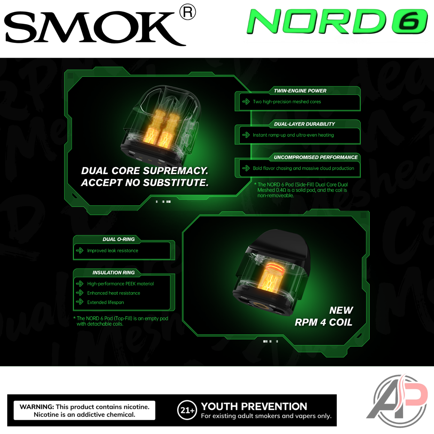 Smok Nord 6 Replacement Pods 2 Pack