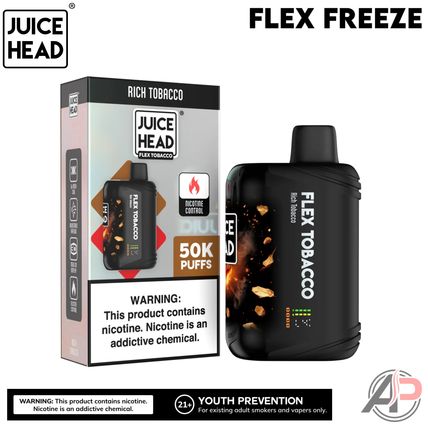 Juice Head Flex Freeze 50,000 Puffs Disposable Vape Device Apvs Juice Head Flex Freeze 50,000 Puffs Disposable Vape Device Apvs