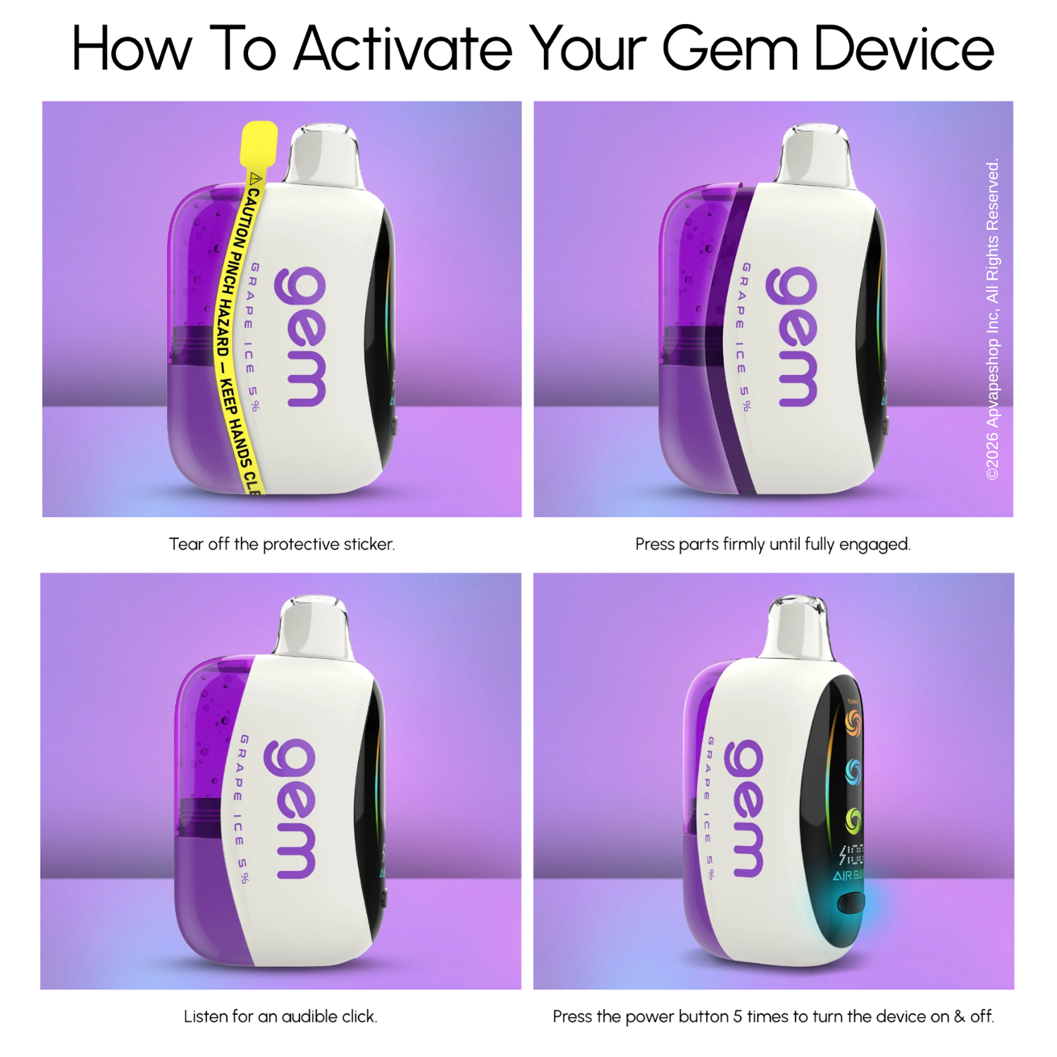 Air Bar Gem 50k Puffs Disposable Vape Device