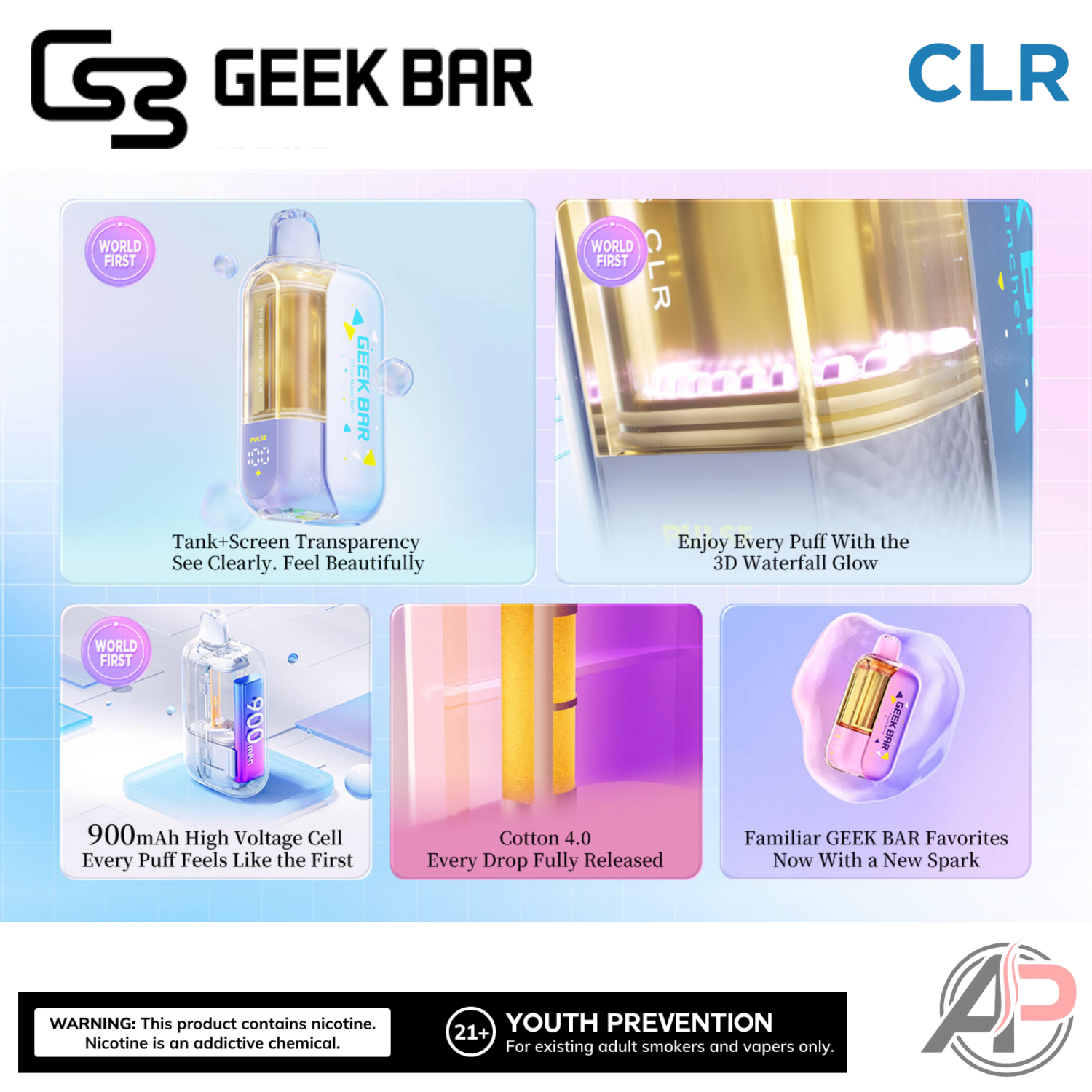 Geek Bar CLR 50,000 Puffs Disposable Vape Device Apvs Geek Bar CLR 50,000 Puffs Disposable Vape Device Apvs