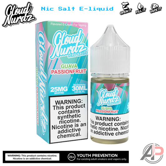 Cloud Nurdz Guava Passionfruit Iced E-Liquid 100mL
