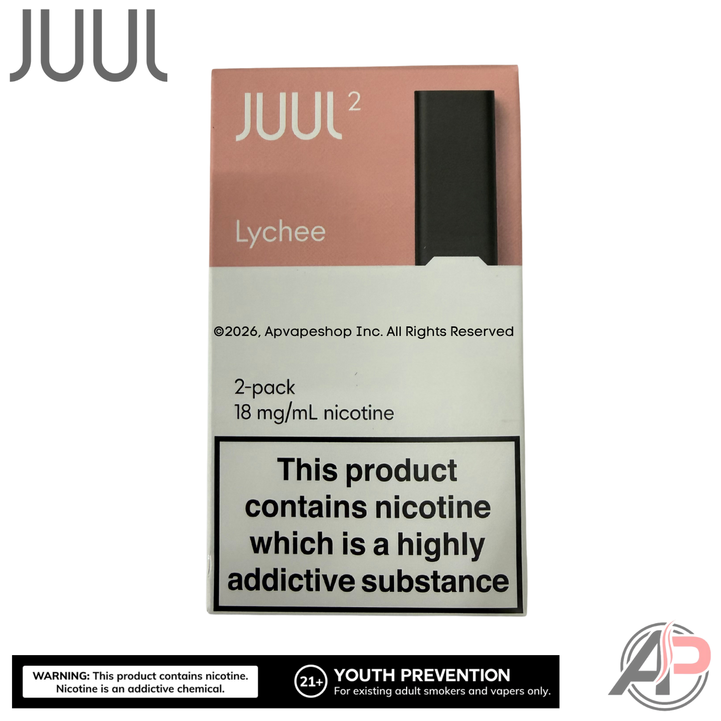 JUUL Pods Menthol 4 Pod Pack Juul 2 EU -Lychee 1.8% (1 Packs 2 Pods Per Pack)