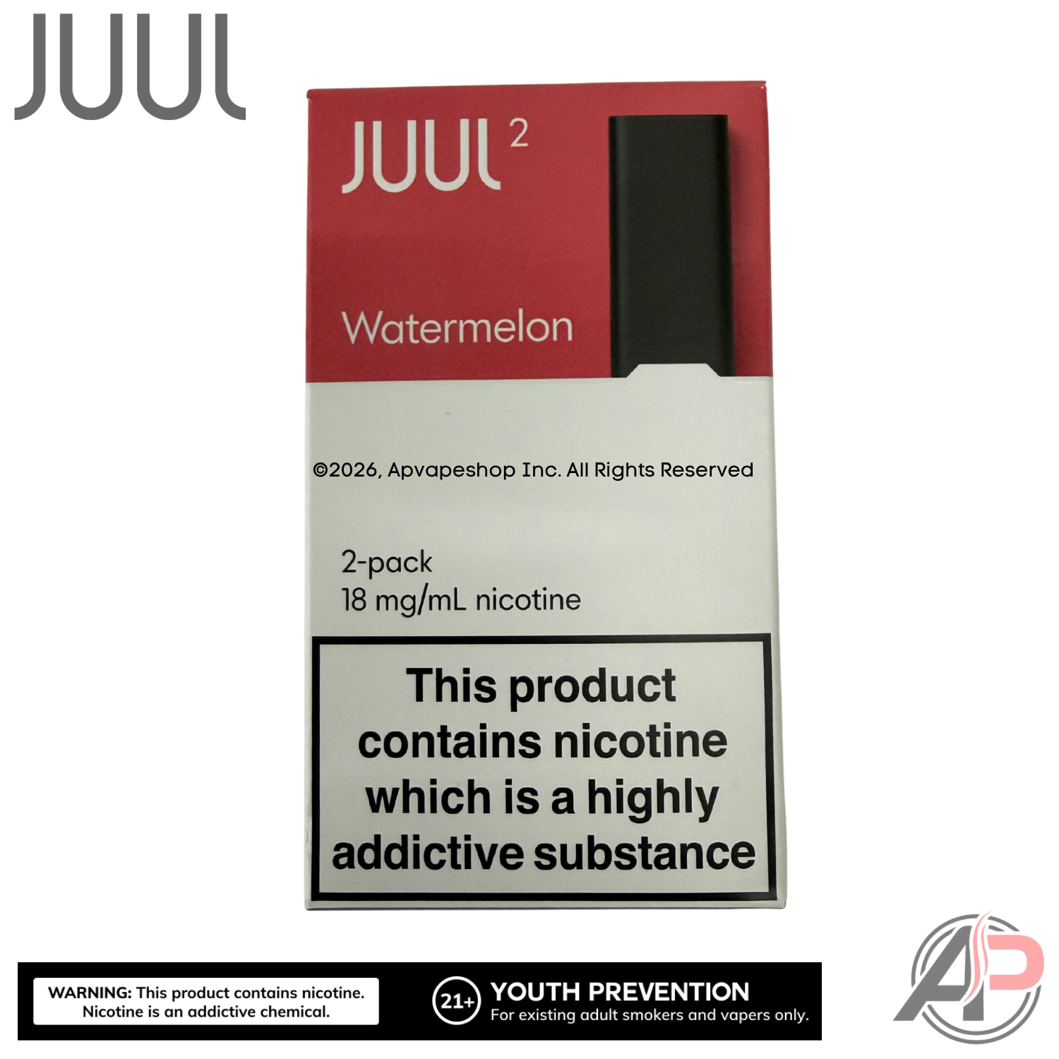JUUL Pods Menthol 4 Pod Pack Juul 2 EU -Watermelon 1.8% (1 Packs 2 Pods Per Pack)