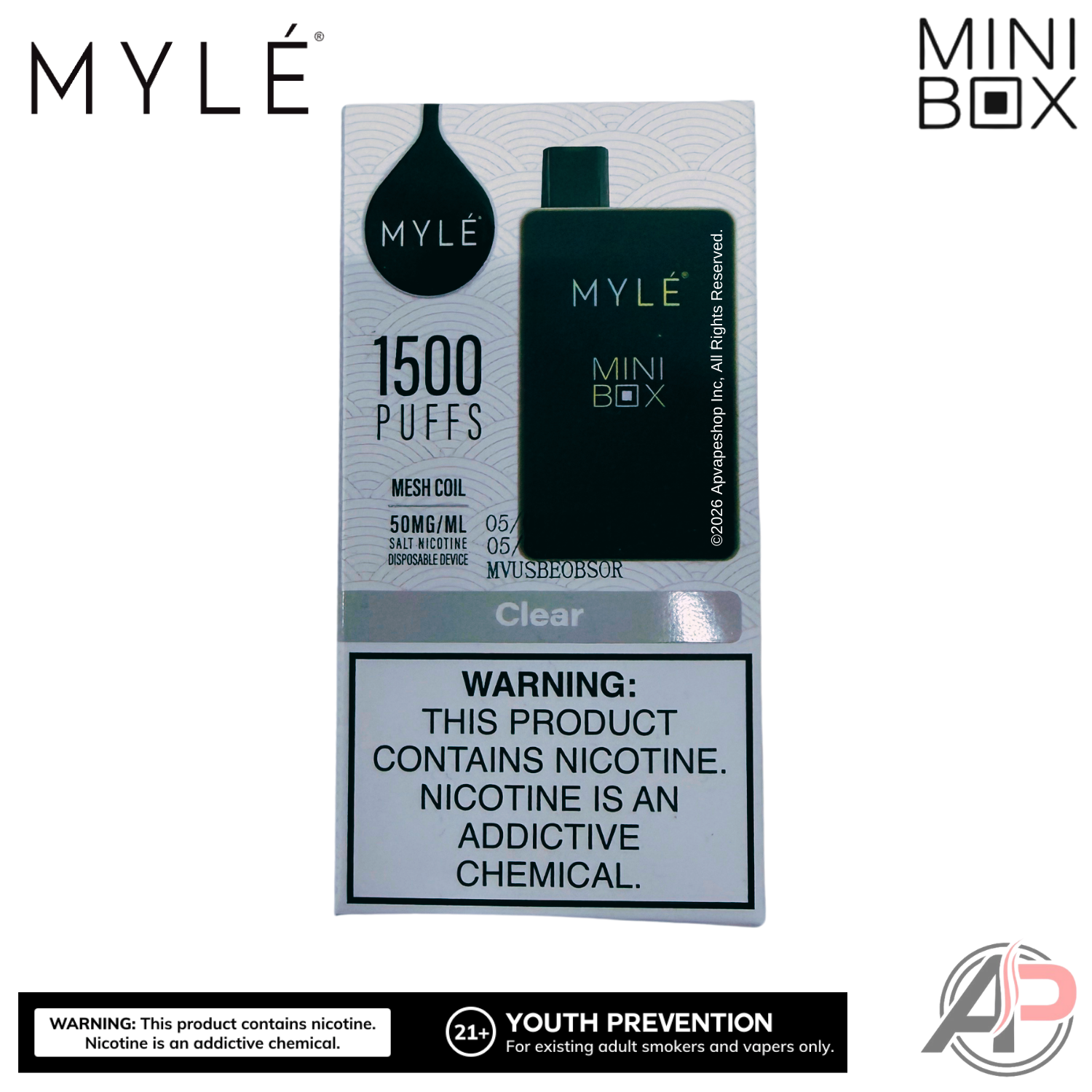 Myle Mini Box 1500 Puffs Disposable Vape Device