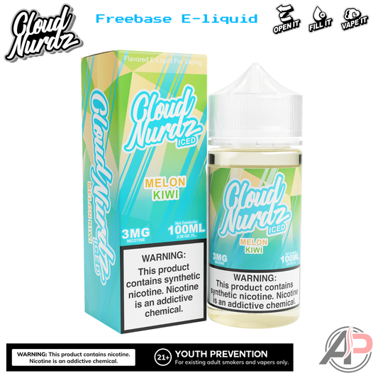 Cloud Nurdz Melon Kiwi Iced E-Liquid 100mL