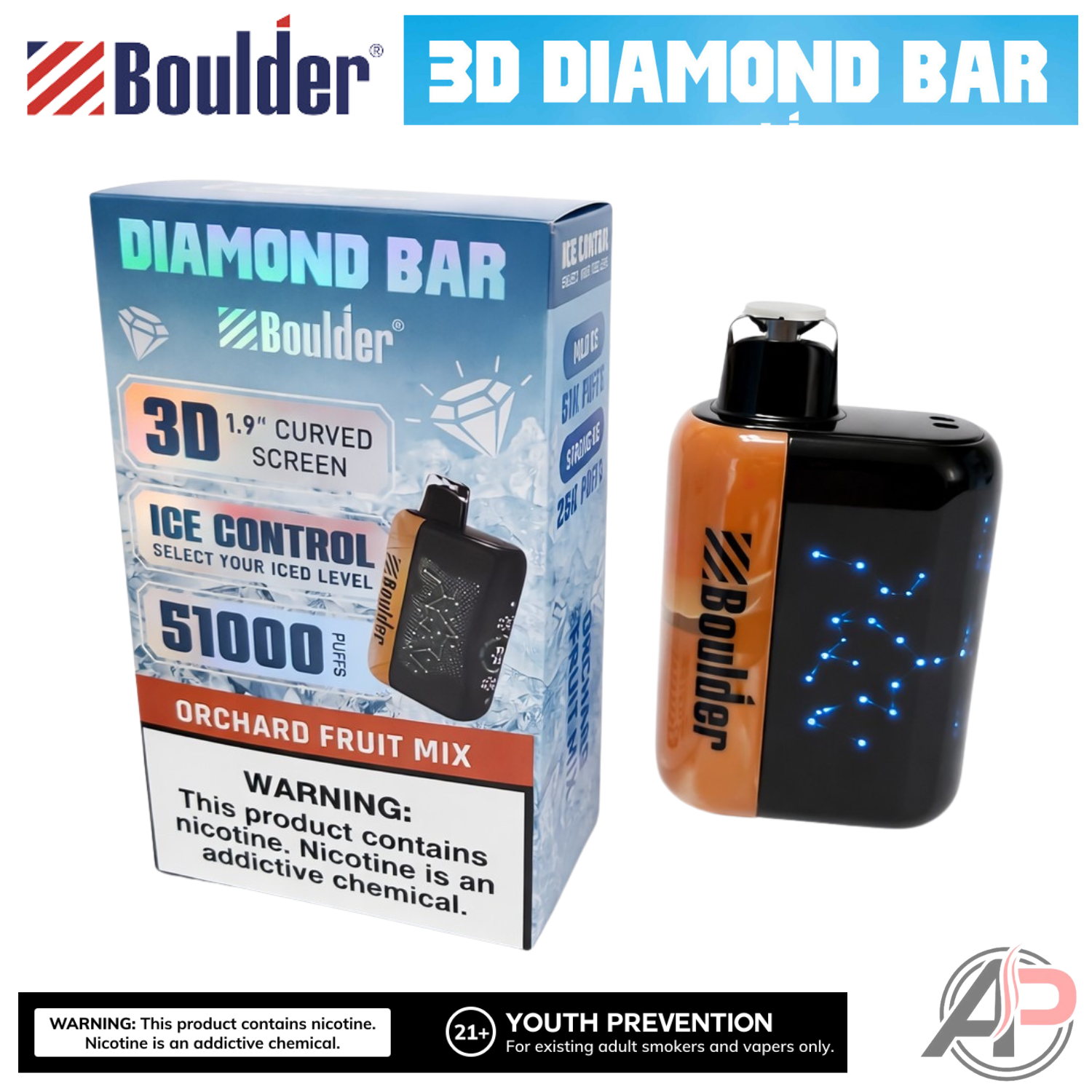 Boulder Diamond Bar 51000 Puffs Disposable Vape Device Apvs Boulder Diamond Bar 51000 Puffs Disposable Vape Device Apvs