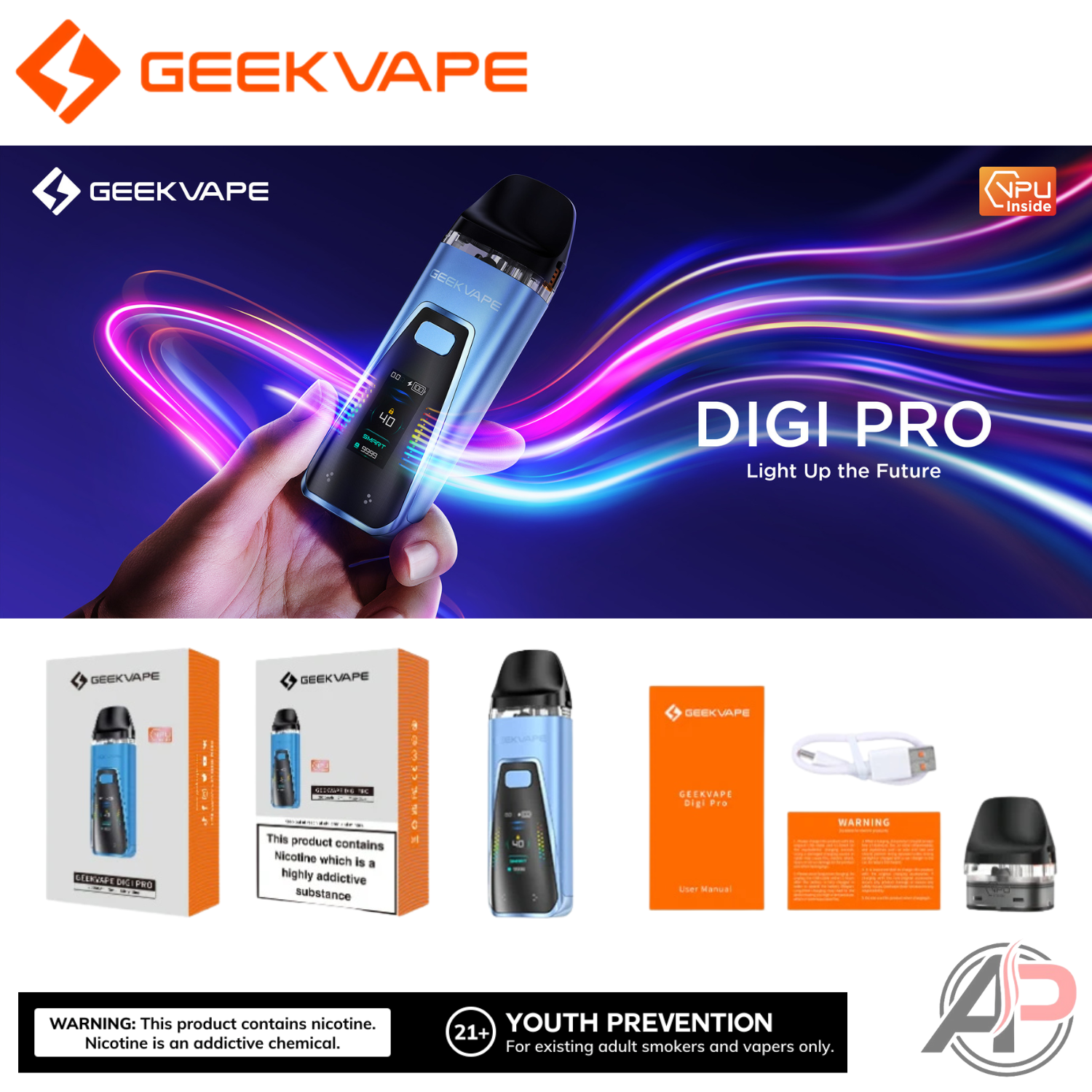 Geek Vape Digi Pro 40w Pod System Starter Kit Device Apvs Geek Vape Digi Pro 40w Pod System Starter Kit Device Apvs