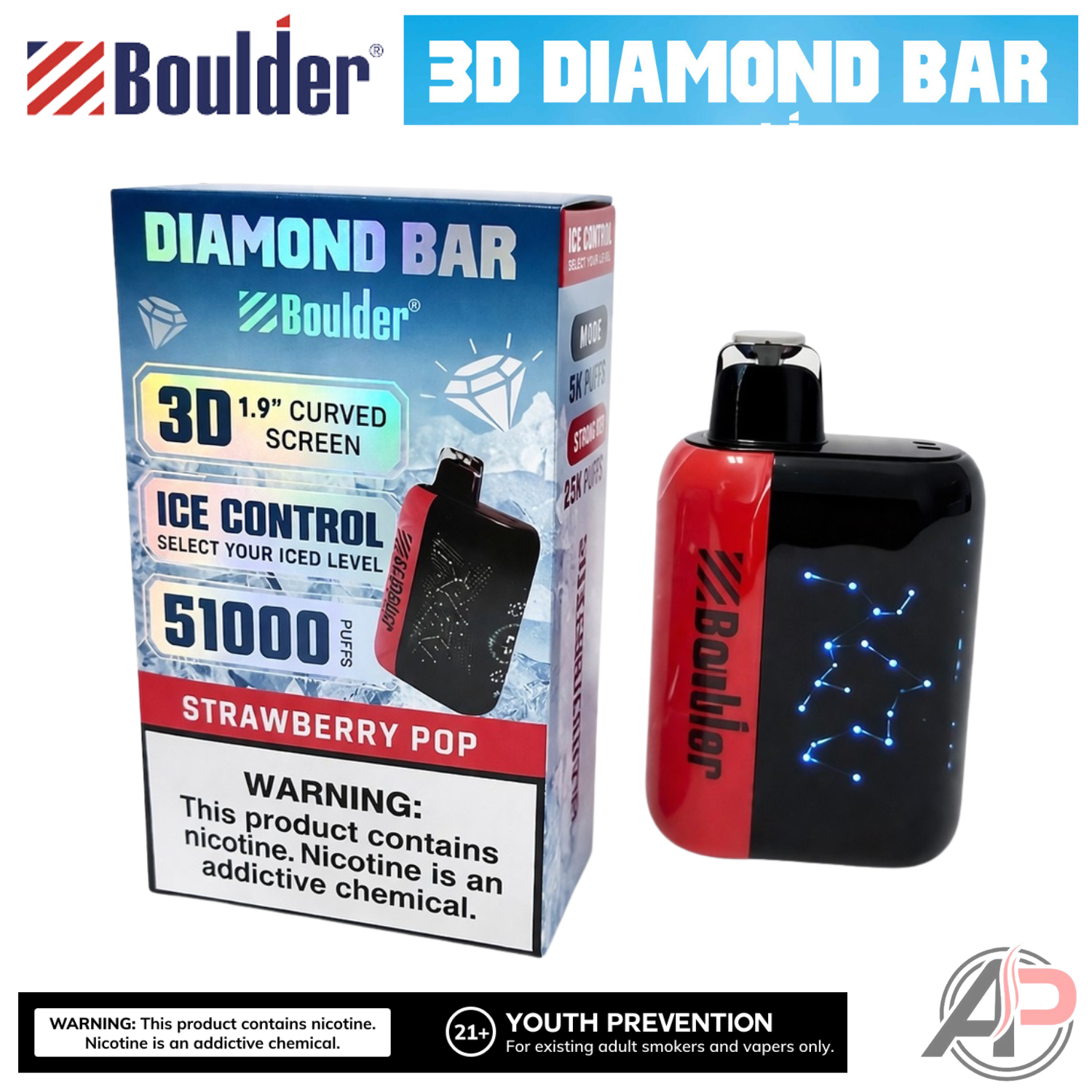 Boulder Diamond Bar 51000 Puffs Disposable Vape Device Apvs Boulder Diamond Bar 51000 Puffs Disposable Vape Device Apvs