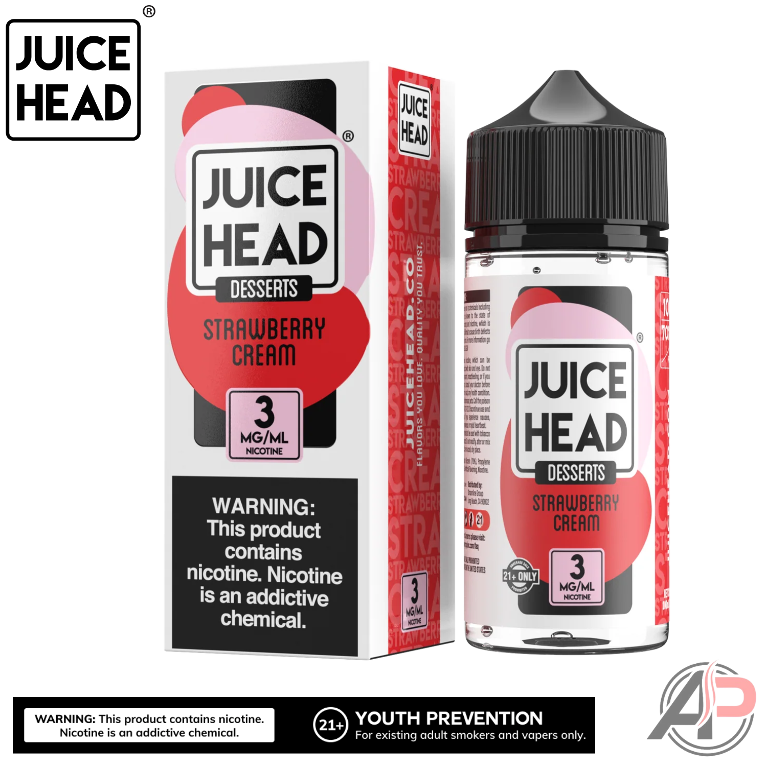 Juice Head Strawberry Cream E-Liquid 100mL