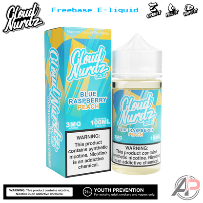 Cloud Nurdz Blue Raspberry Peach Iced E-Liquid 100mL