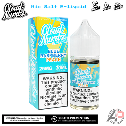 Cloud Nurdz Blue Raspberry Peach Iced E-Liquid 100mL