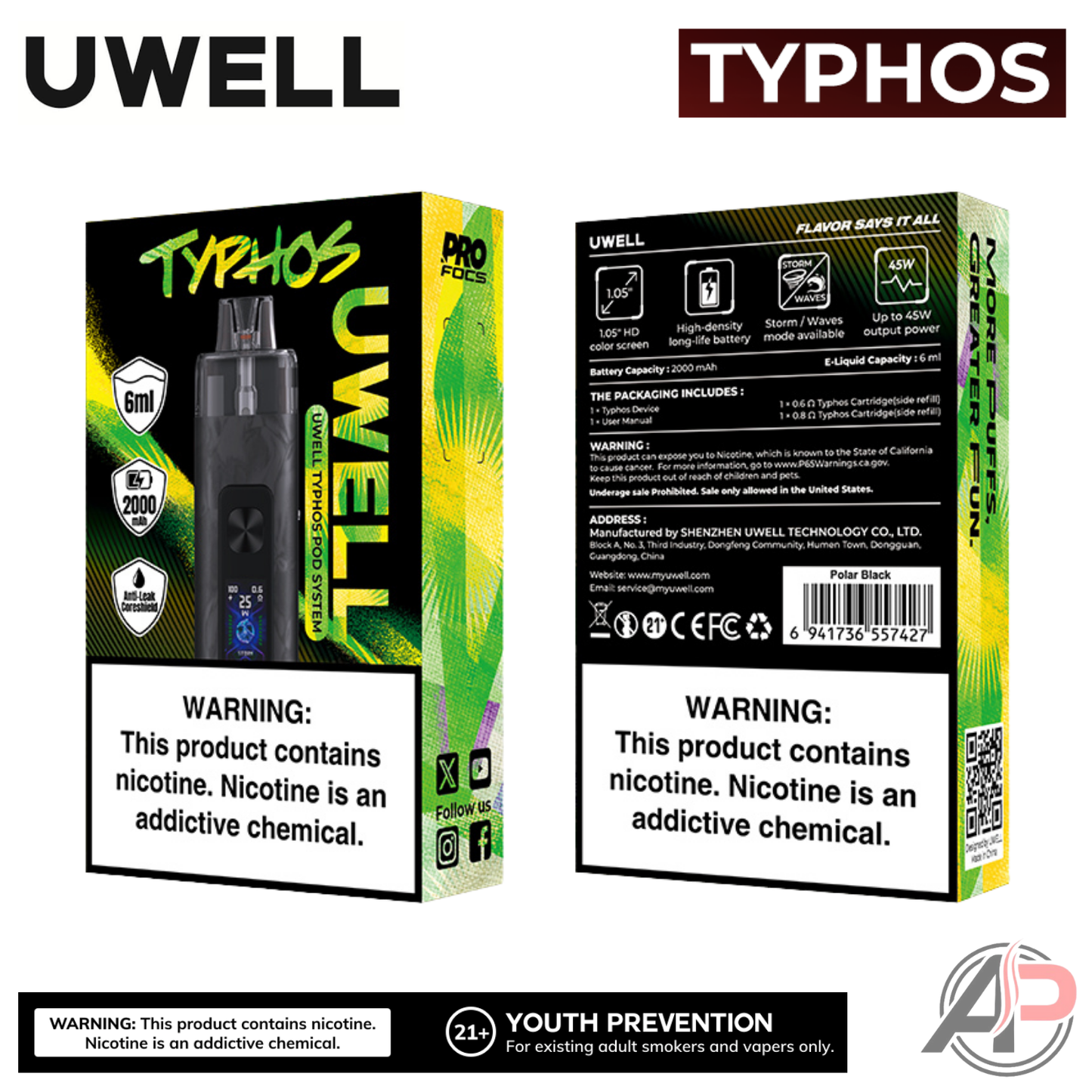 Uwell Typhos Pod System Starter Kit Device