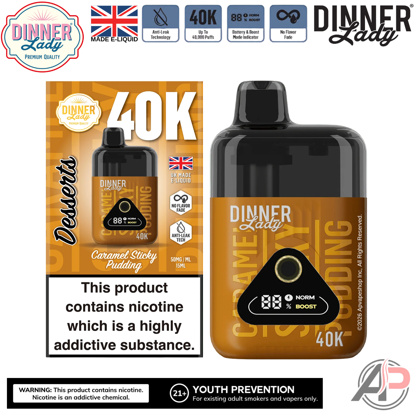 Dinner Lady Desserts 40,000 Puffs Disposable Vape Device