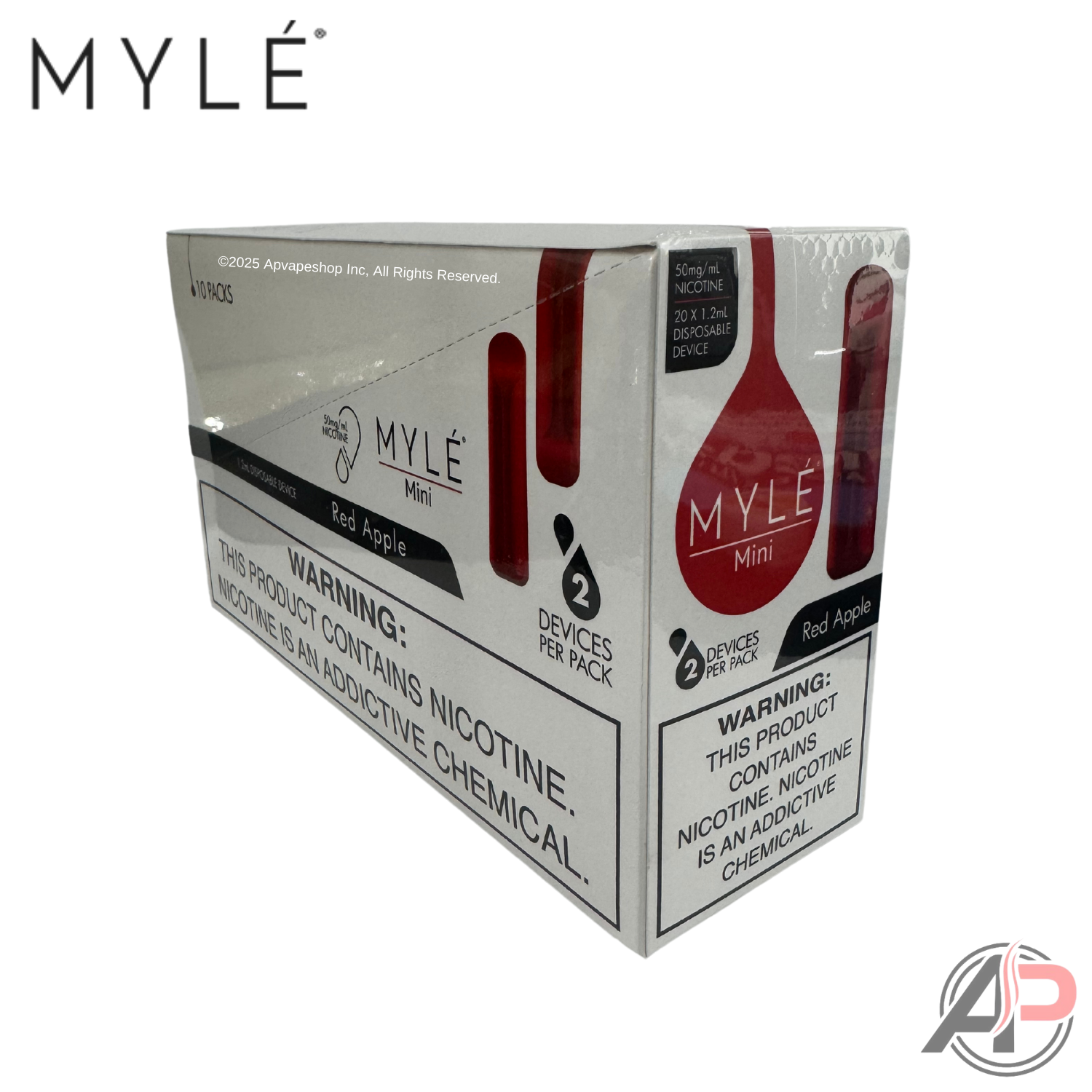 Myle Mini Disposable Vape Device Wholesale Box Red Apple