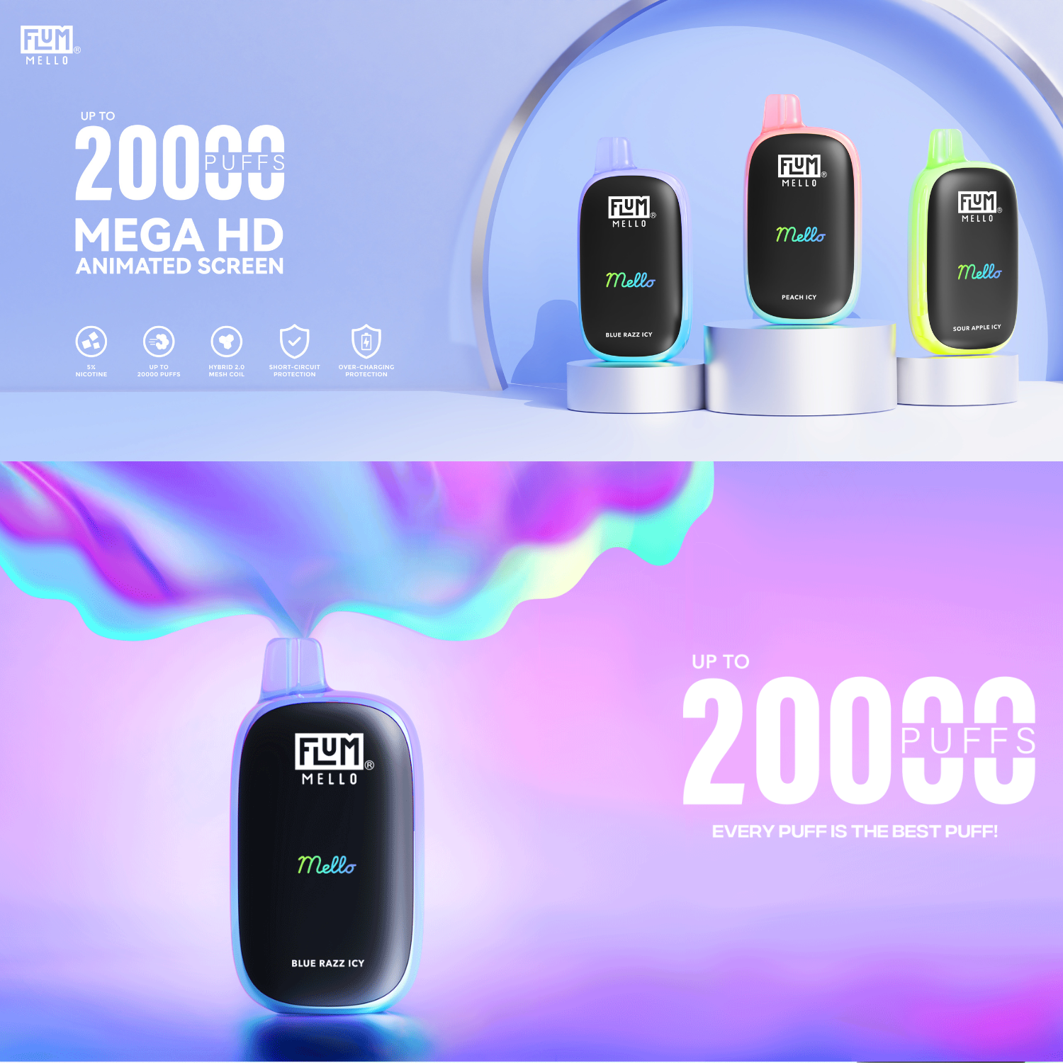 Flum Mello 20000 Puffs Disposable Vape All Flavors Apvs Flum Mello 20000 Puffs Disposable Vape All Flavors Apvs