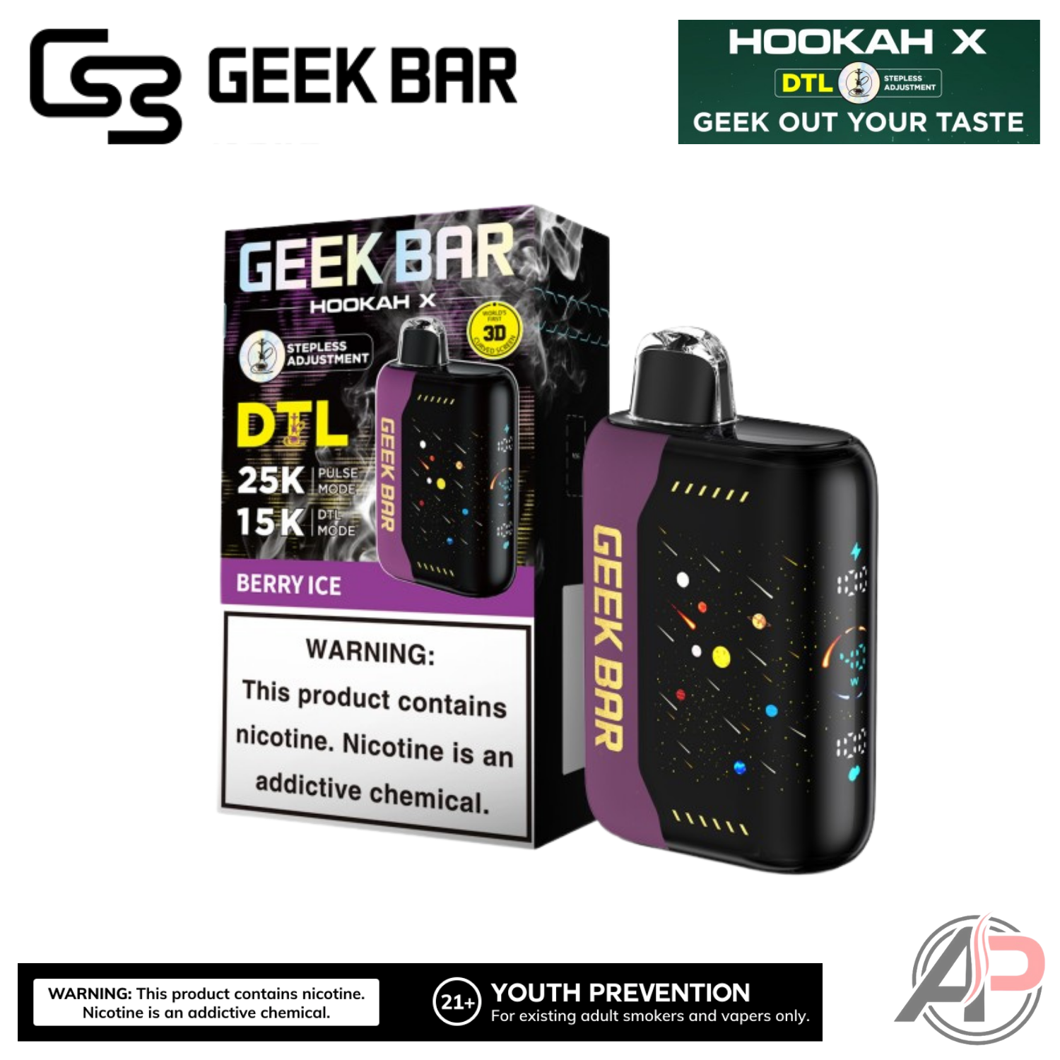 Geek Bar Hookah X 25,000 Puffs Disposable Vape Device Apvs Geek Bar Hookah X 25,000 Puffs Disposable Vape Device Apvs