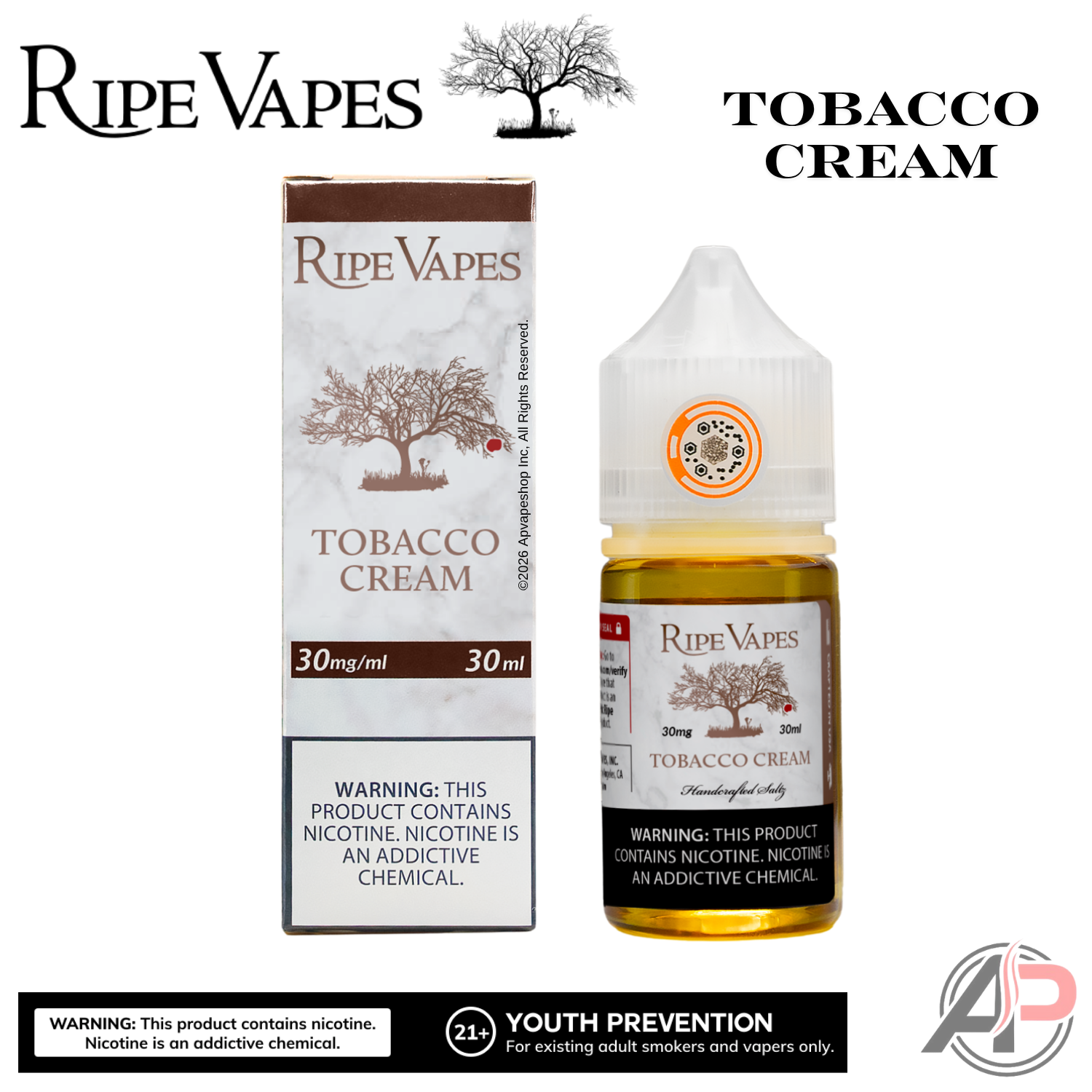 Ripe Vapes Tobacco Cream E-Liquid 120mL Apvs Ripe Vapes Tobacco Cream E-Liquid 120mL Apvs