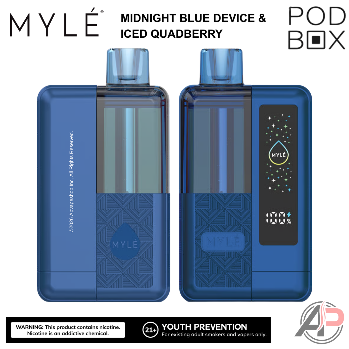 Myle Pod Box 35,000 Puffs Disposable Vape Device Kit