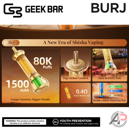Geek Bar Burj 80K Puffs Hookah Disposable Vape Device