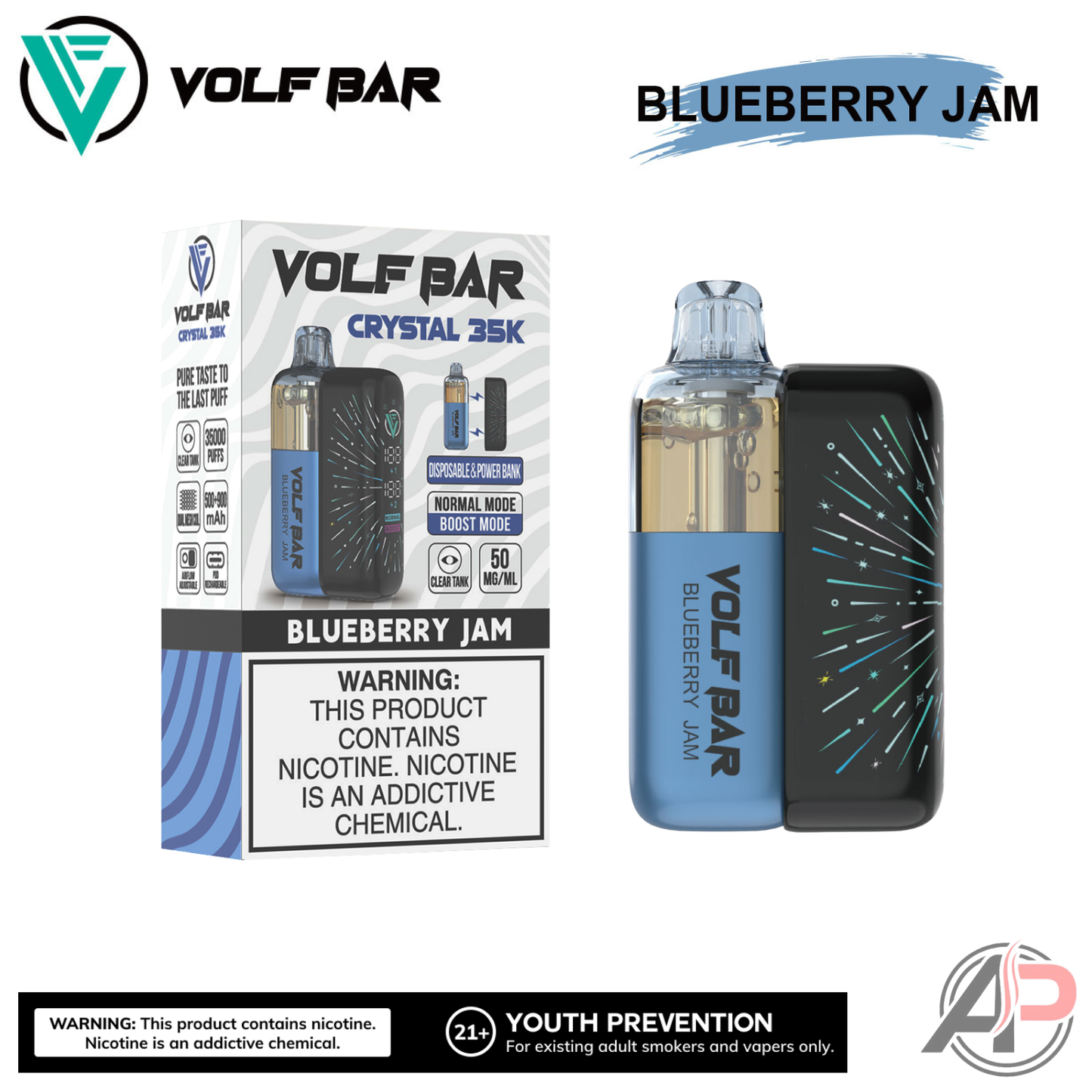 Volf Bar Crystal 35,000 Puffs Disposable Vape Device