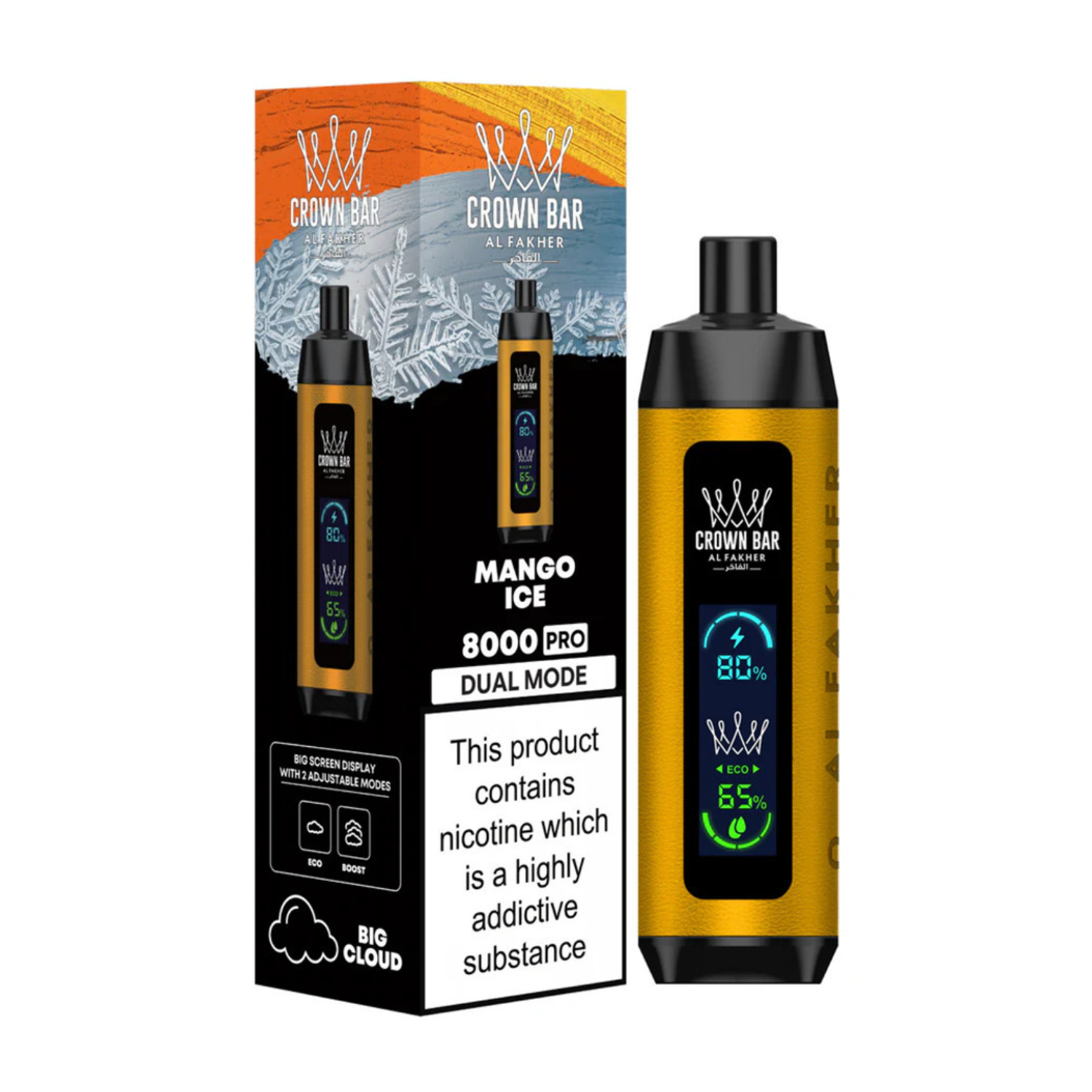 Al Fakher Crown Bar 8000 Puffs Pro DTL Disposable Vape Device Apvs Al Fakher Crown Bar 8000 Puffs Pro DTL Disposable Vape Device Apvs