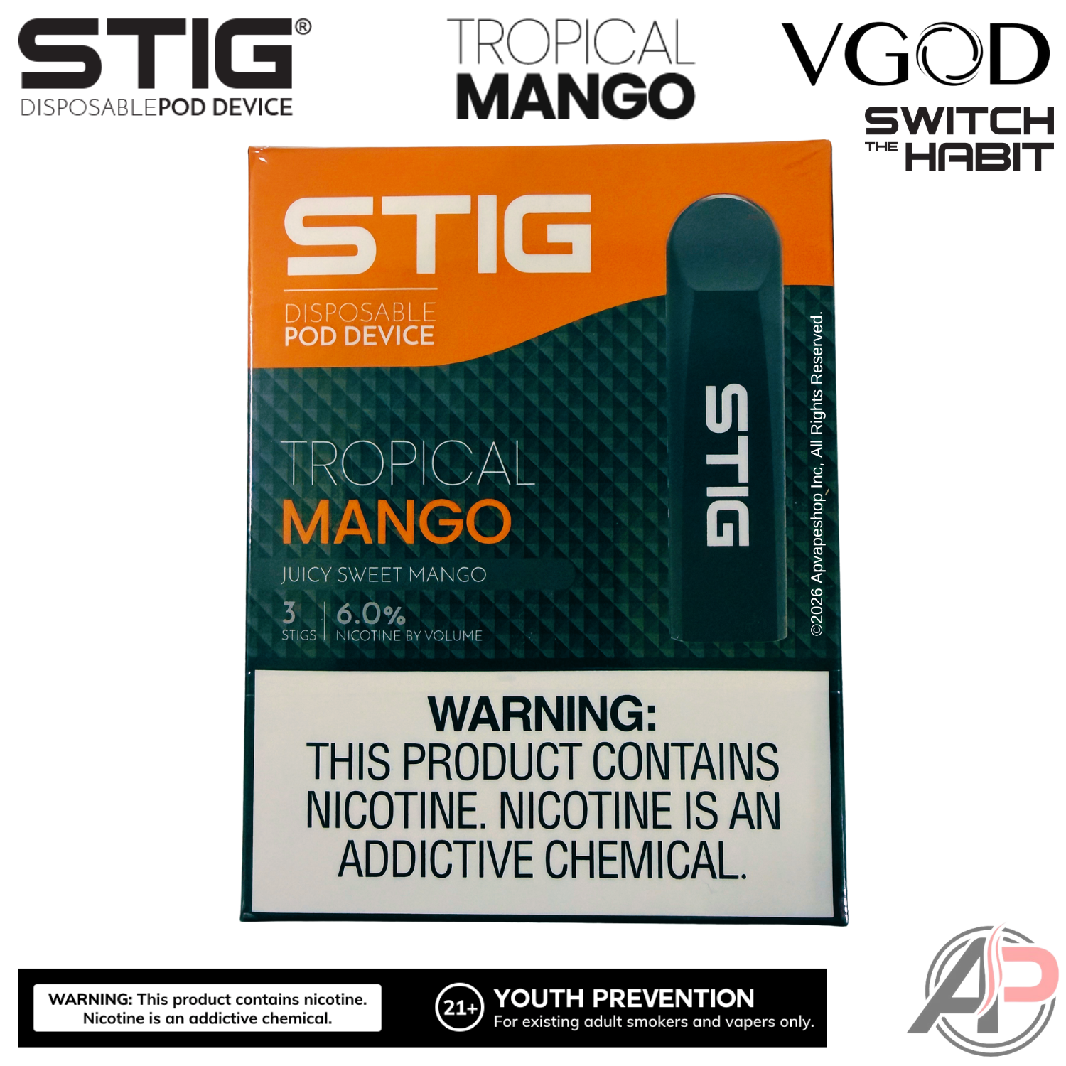 VGOD STIG Disposable Vape Pen | Vaping Device | E-Cigarette  Apvs