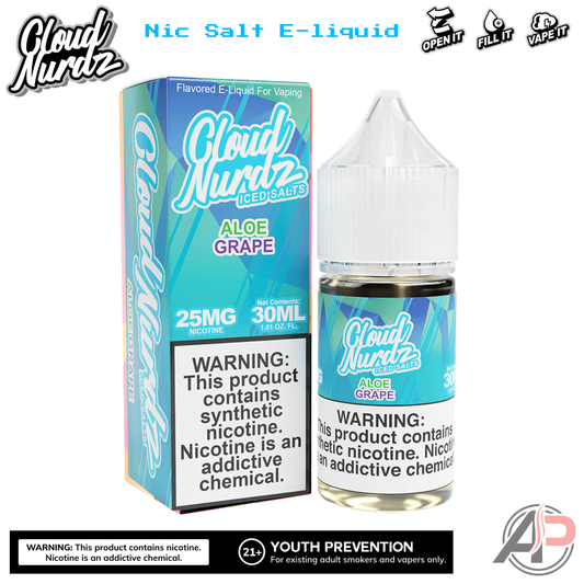 Cloud Nurdz Aloe Grape Iced E-Liquid 100mL