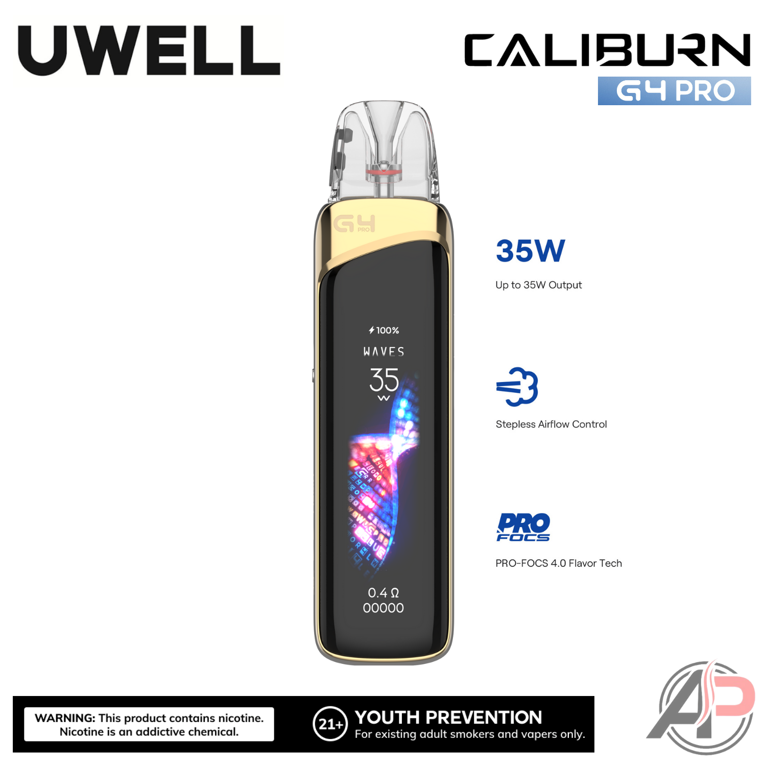 Uwell Caliburn G4 Pro Pod System Starter Kit Device Apvs Uwell Caliburn G4 Pro Pod System Starter Kit Device Apvs