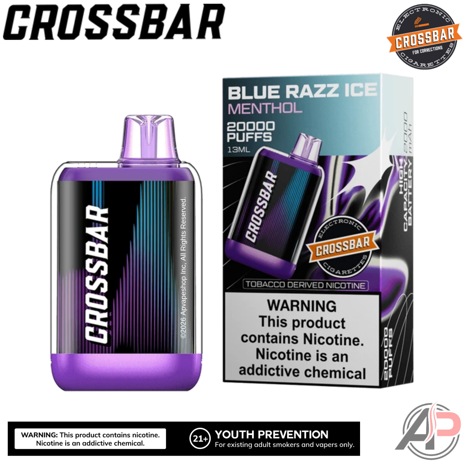 Crossbar 20,000 Puffs Disposable Vape Device Apvs Crossbar 20,000 Puffs Disposable Vape Device Apvs