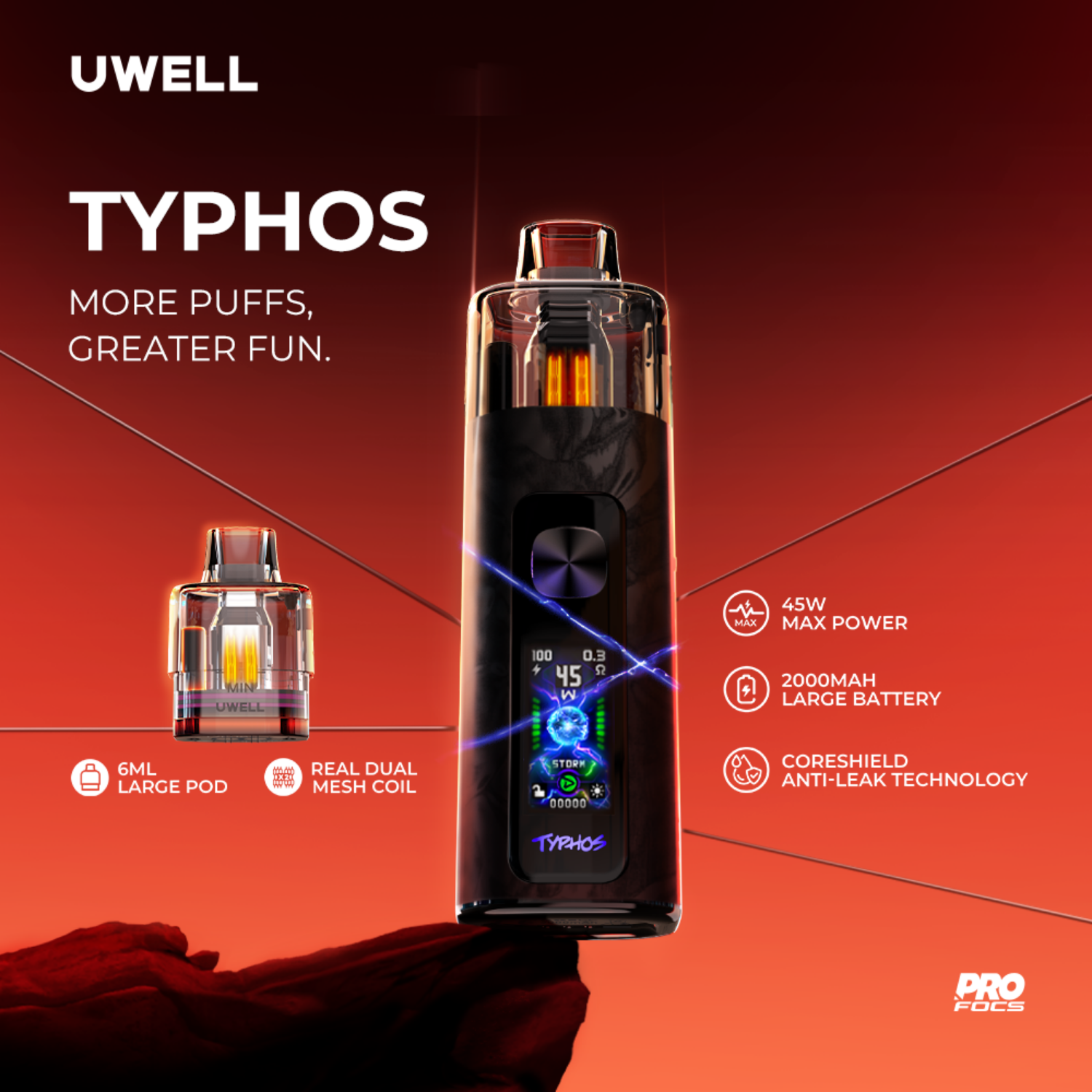 Uwell Typhos Pod System Starter Kit Device