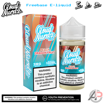 Cloud Nurdz Peach Dragon Fruit Iced E-Liquid 100mL