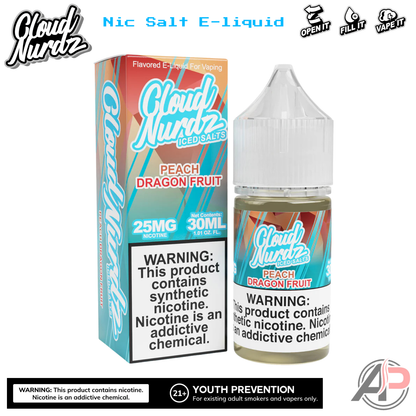 Cloud Nurdz Peach Dragon Fruit Iced E-Liquid 100mL