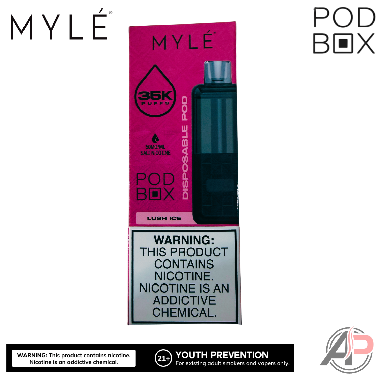 Myle Pod Box 35,000 Puffs Disposable Vape Device Kit Apvs Myle Pod Box 35,000 Puffs Disposable Vape Device Kit Apvs