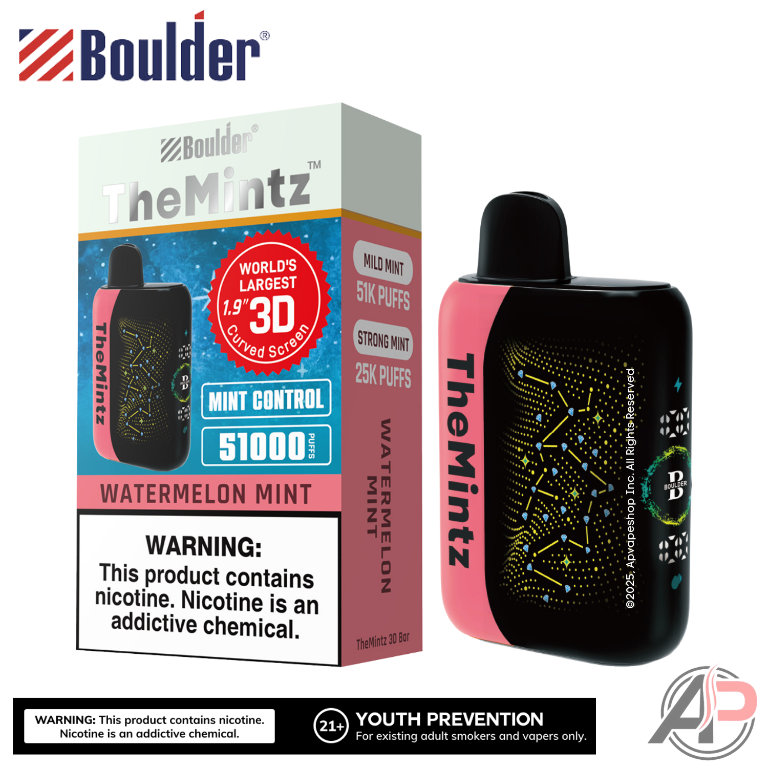 Boulder The Mintz 3D Bar 51000 Puffs Disposable Vape Device Apvs Boulder The Mintz 3D Bar 51000 Puffs Disposable Vape Device Apvs