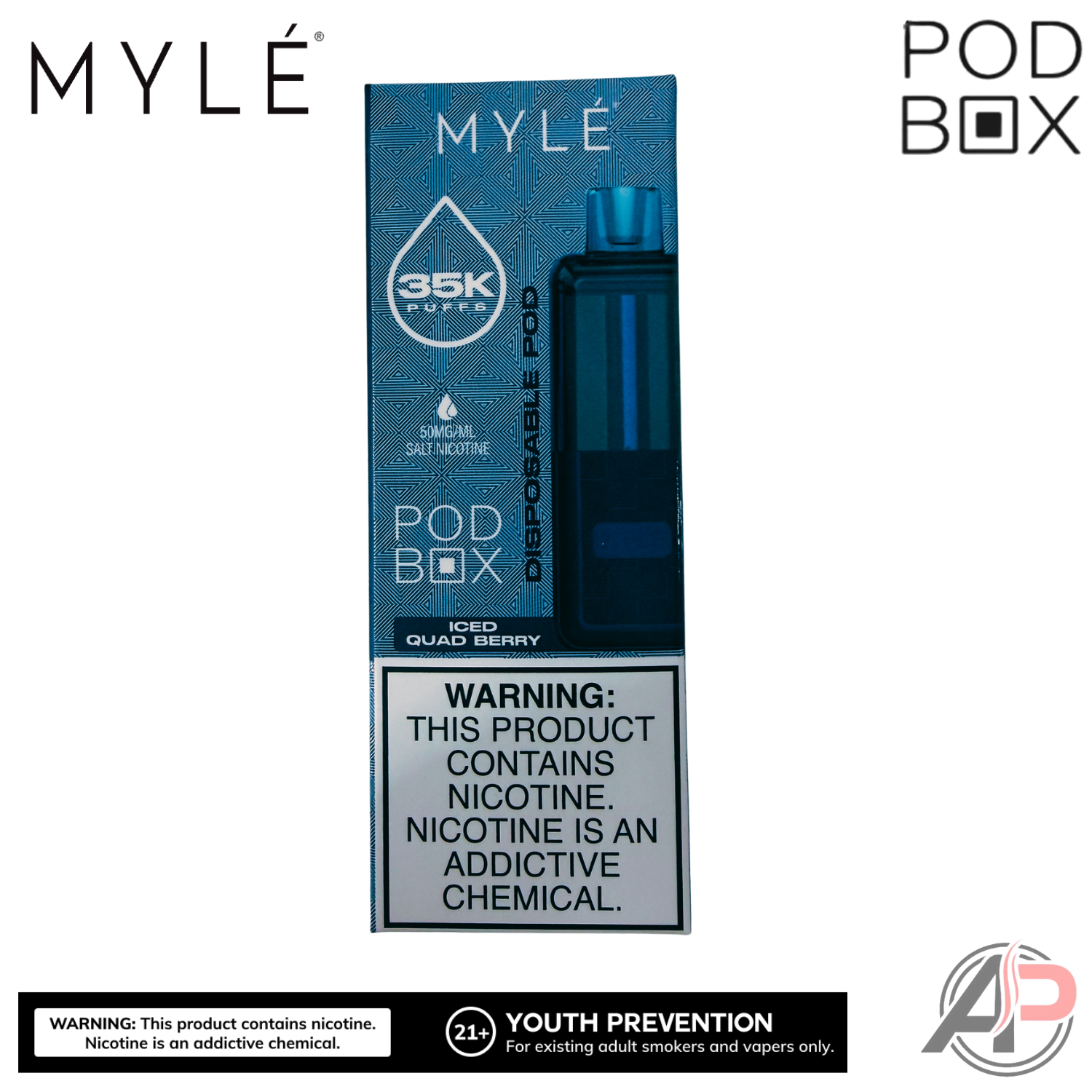 Myle Pod Box 35,000 Puffs Disposable Vape Device Kit Apvs Myle Pod Box 35,000 Puffs Disposable Vape Device Kit Apvs