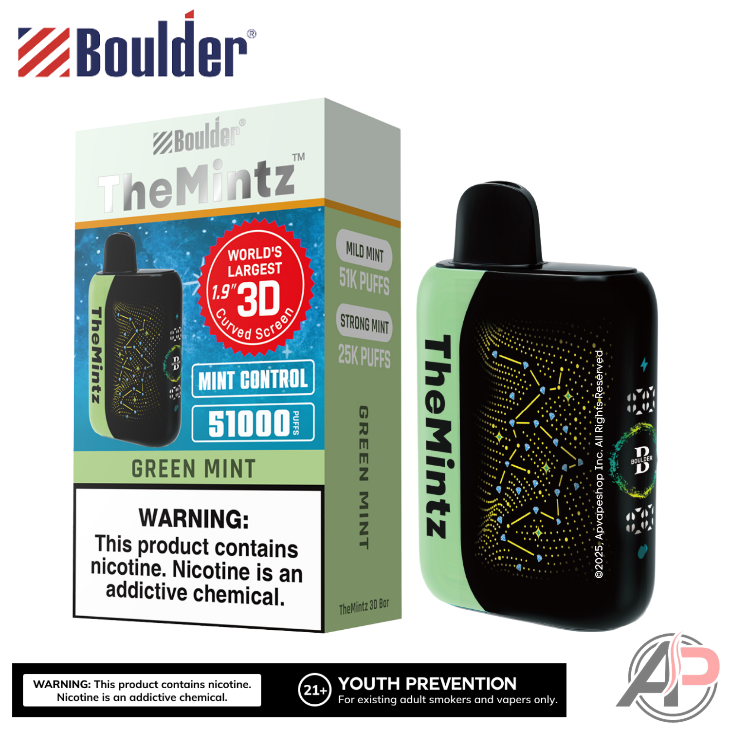 Boulder The Mintz 3D Bar 51000 Puffs Disposable Vape Device Apvs Boulder The Mintz 3D Bar 51000 Puffs Disposable Vape Device Apvs