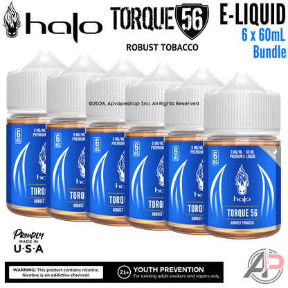 Halo Torque 56 Robust Tobacco E-Liquid 60mL 6 Bottle Bundle Box
