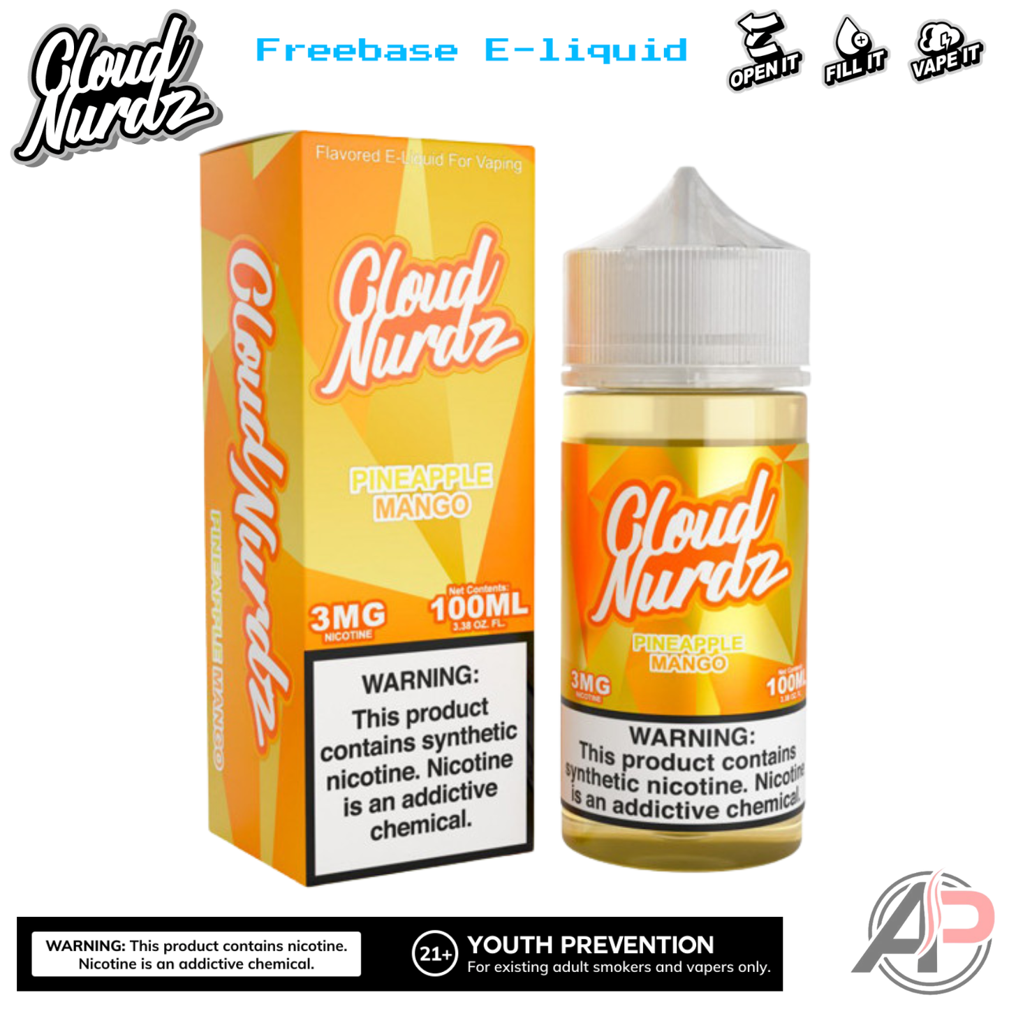 Cloud Nurdz Pineapple Mango E-Liquid 100mL