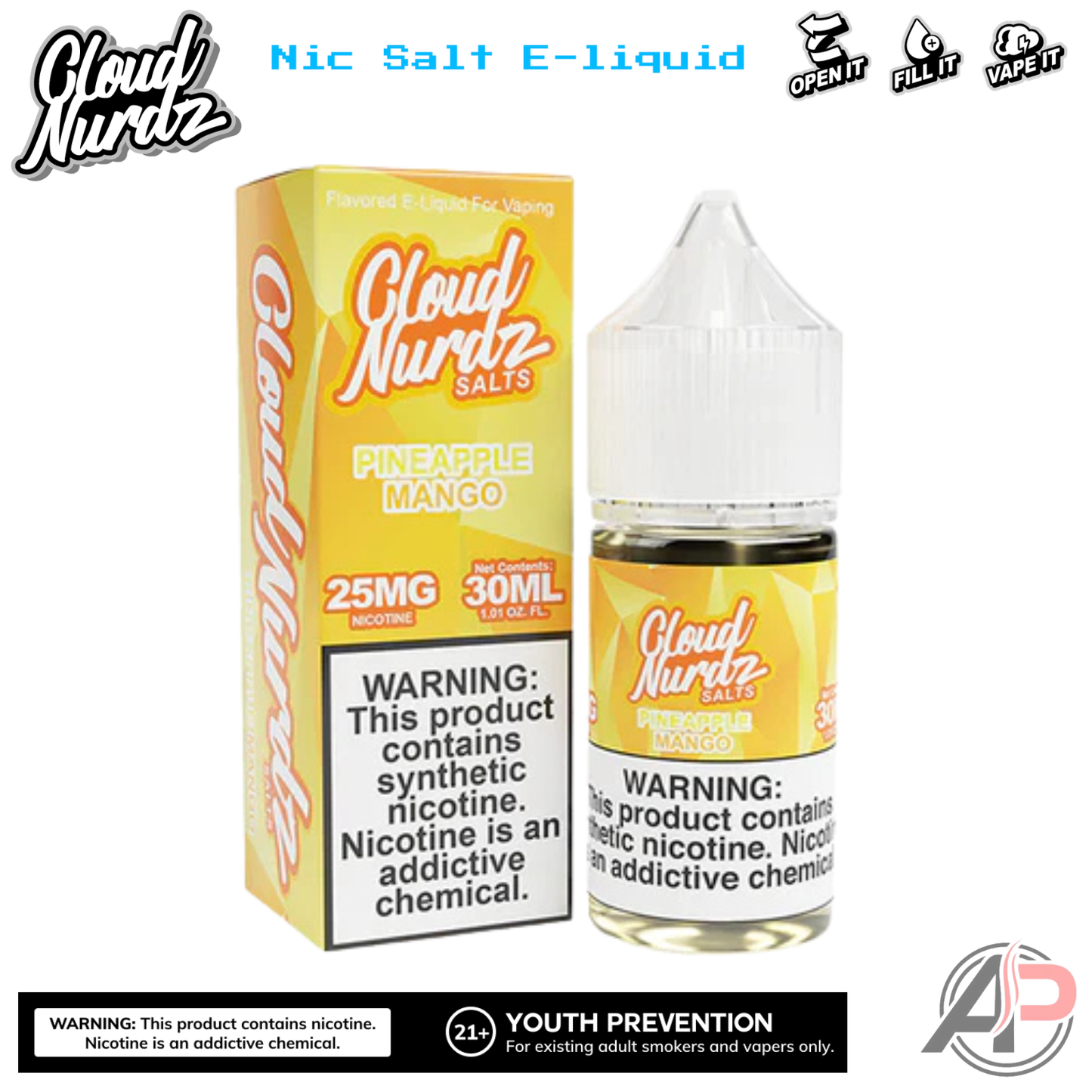 Cloud Nurdz Pineapple Mango E-Liquid 100mL